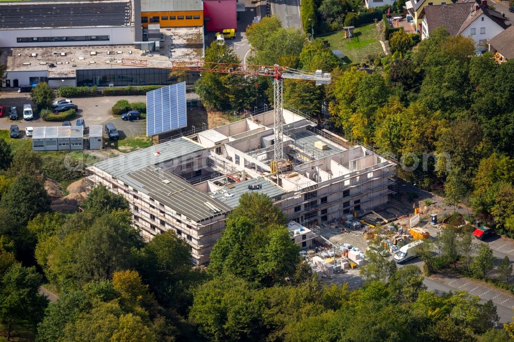 Aerial image Netphen - Construction site of the new buildings of the retirement home - retirement Haus St. Anna on Brauersdorfer Strasse in Netphen in the state North Rhine-Westphalia, Germany