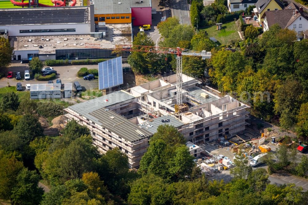 Aerial photograph Netphen - Construction site of the new buildings of the retirement home - retirement Haus St. Anna on Brauersdorfer Strasse in Netphen in the state North Rhine-Westphalia, Germany