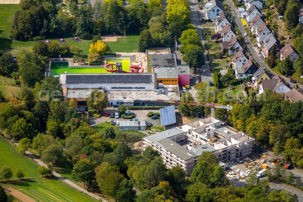 Netphen from above - Construction site of the new buildings of the retirement home - retirement Haus St. Anna on Brauersdorfer Strasse in Netphen in the state North Rhine-Westphalia, Germany