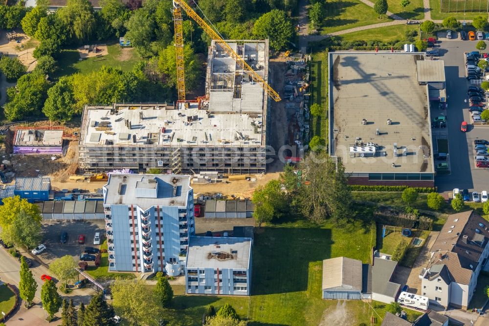 Aerial photograph Witten - Construction site of the new buildings of the retirement home - retirement Am Helfkonp in Witten in the state North Rhine-Westphalia, Germany