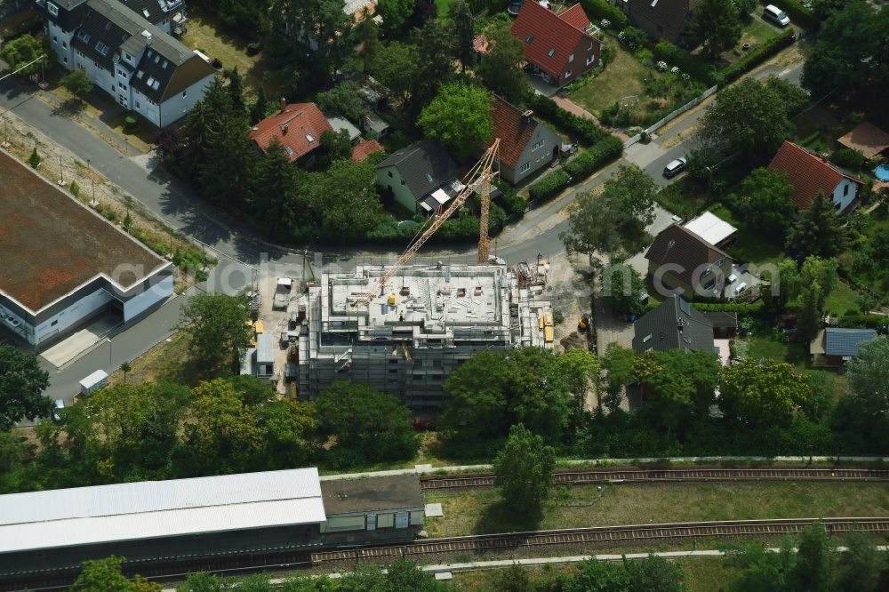 Aerial image Berlin - Construction site of the new buildings of the retirement home - retirement on Wulkower Strasse in the district Biesdorf in Berlin, Germany