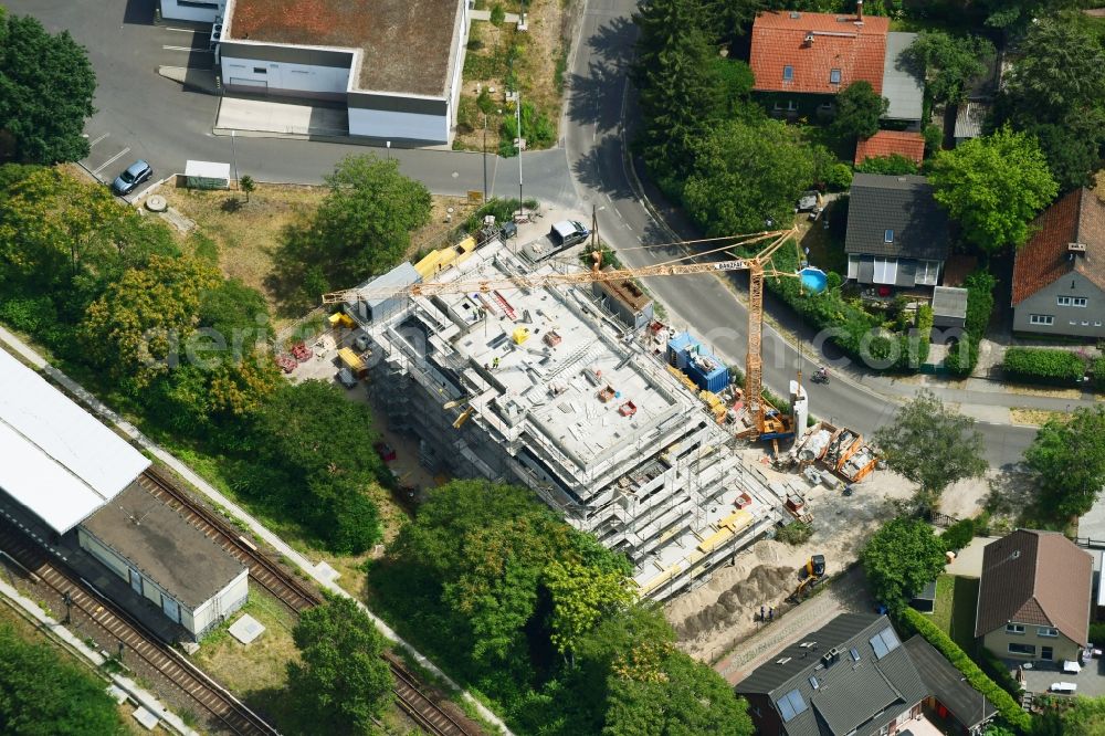 Aerial photograph Berlin - Construction site of the new buildings of the retirement home - retirement on Wulkower Strasse in the district Biesdorf in Berlin, Germany