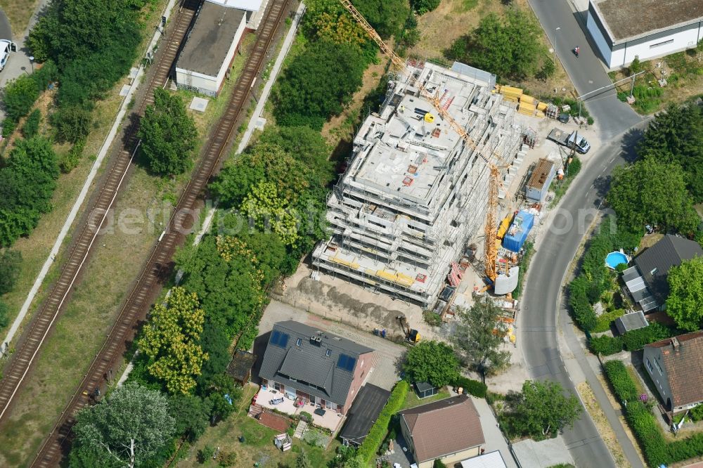 Berlin from above - Construction site of the new buildings of the retirement home - retirement on Wulkower Strasse in the district Biesdorf in Berlin, Germany