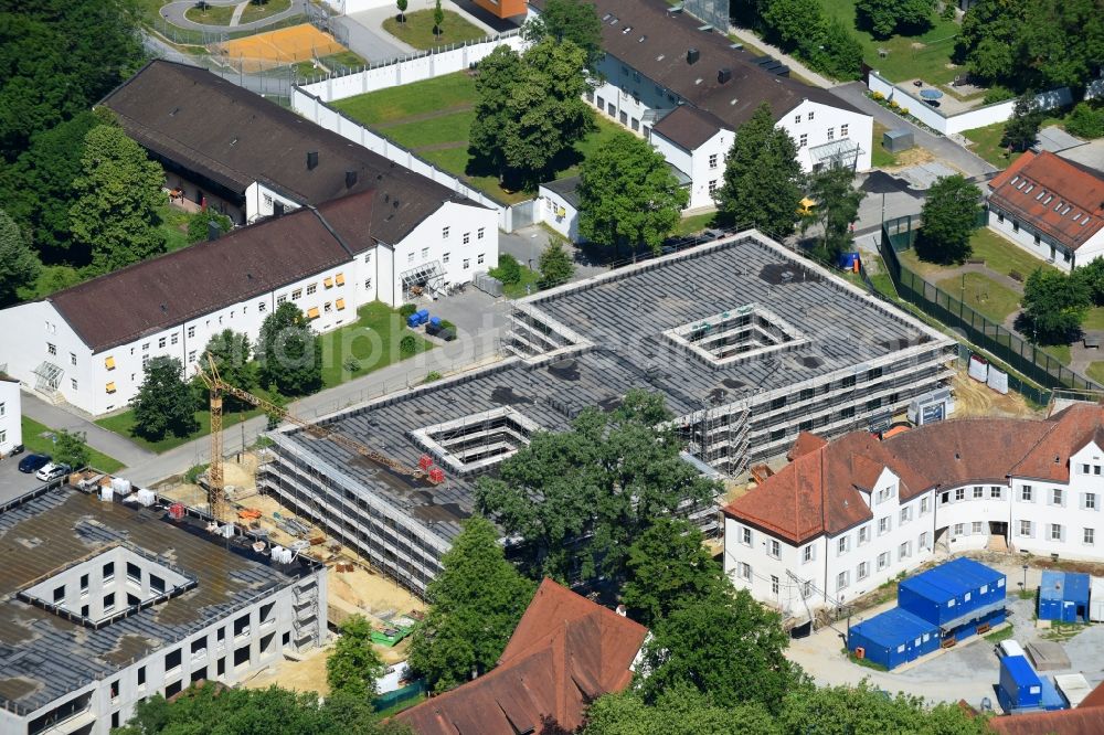 Aerial image Mainkofen - Construction site of the new buildings of the retirement home - retirement Pflegeheim Mainkofen in Mainkofen in the state Bavaria, Germany