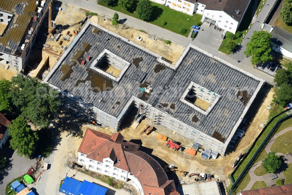 Mainkofen from above - Construction site of the new buildings of the retirement home - retirement Pflegeheim Mainkofen in Mainkofen in the state Bavaria, Germany