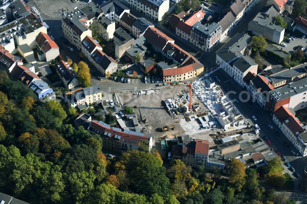 Aerial photograph Brandenburg an der Havel - Construction site of the new buildings of the retirement home - retirement Pflegeheim Am Plauer Turm on Plauer Strasse in Brandenburg an der Havel in the state Brandenburg, Germany