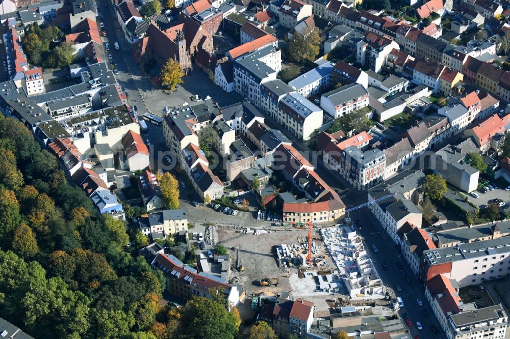 Brandenburg an der Havel from above - Construction site of the new buildings of the retirement home - retirement Pflegeheim Am Plauer Turm on Plauer Strasse in Brandenburg an der Havel in the state Brandenburg, Germany