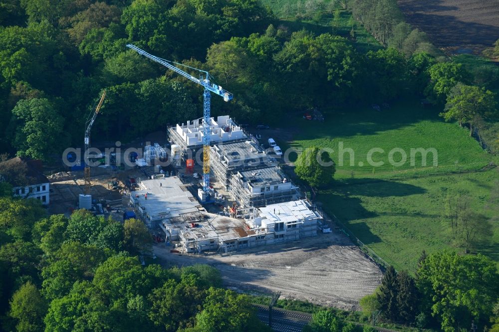 Aerial photograph Bremen - Construction site of the new buildings of the retirement home - retirement Rockwinkeler Park of Detlef Hegemann Immobilien Management GmbH in Bremen, Germany