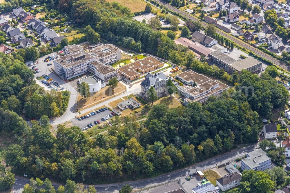 Fröndenberg/Ruhr from above - Construction site of the new buildings of the retirement home - retirement Schmallenbach-Haus in Froendenberg/Ruhr in the state North Rhine-Westphalia, Germany