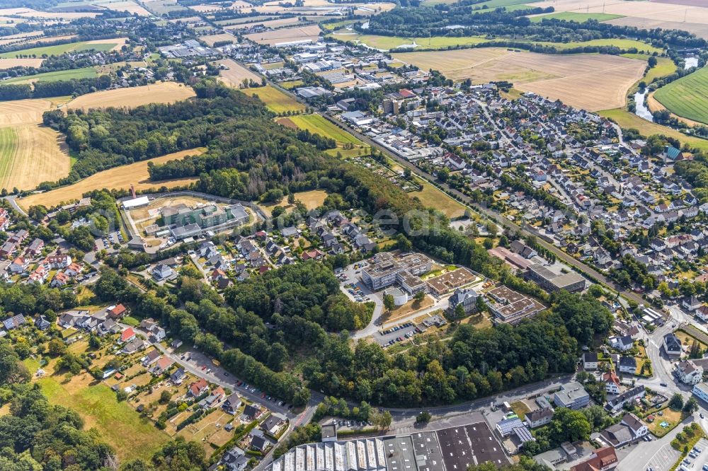 Fröndenberg/Ruhr from the bird's eye view: Construction site of the new buildings of the retirement home - retirement Schmallenbach-Haus in Froendenberg/Ruhr in the state North Rhine-Westphalia, Germany