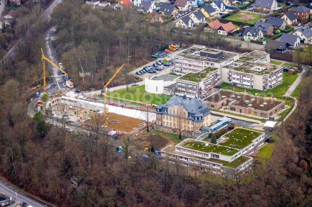 Aerial image Fröndenberg/Ruhr - Construction site of the new buildings of the retirement home - retirement Schmallenbach-Haus in Froendenberg/Ruhr in the state North Rhine-Westphalia, Germany