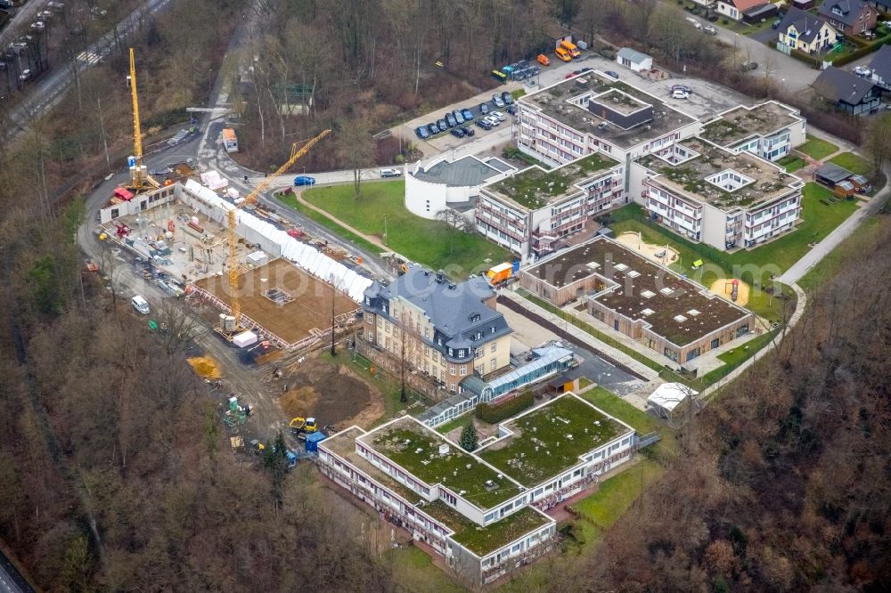 Aerial photograph Fröndenberg/Ruhr - Construction site of the new buildings of the retirement home - retirement Schmallenbach-Haus in Froendenberg/Ruhr in the state North Rhine-Westphalia, Germany