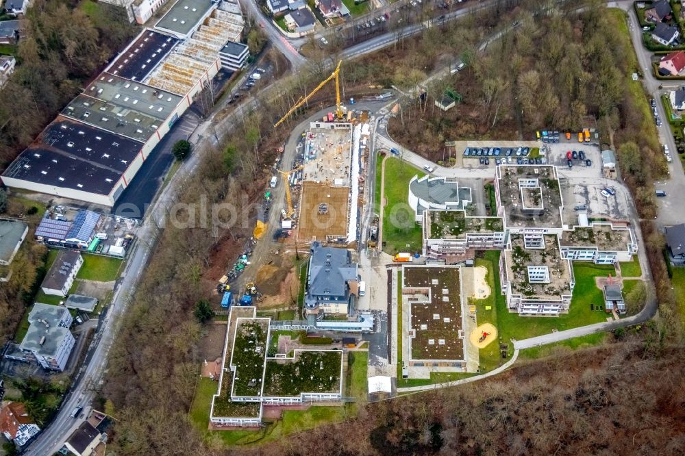 Aerial photograph Fröndenberg/Ruhr - Construction site of the new buildings of the retirement home - retirement Schmallenbach-Haus in Froendenberg/Ruhr in the state North Rhine-Westphalia, Germany