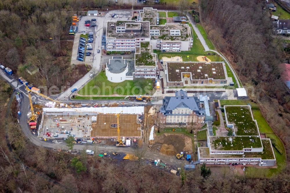 Aerial photograph Fröndenberg/Ruhr - Construction site of the new buildings of the retirement home - retirement Schmallenbach-Haus in Froendenberg/Ruhr in the state North Rhine-Westphalia, Germany