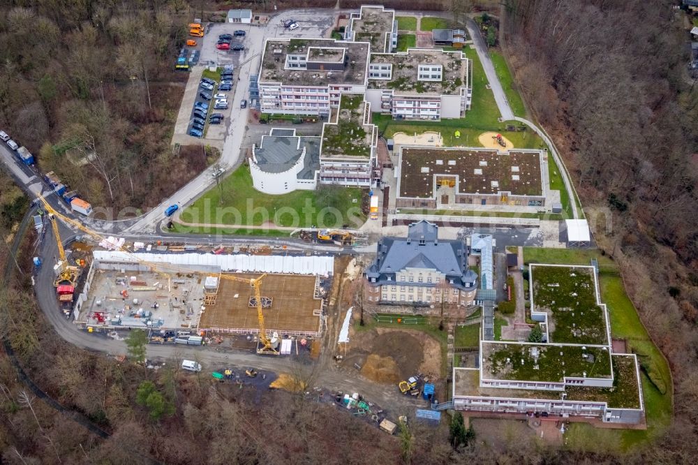 Fröndenberg/Ruhr from above - Construction site of the new buildings of the retirement home - retirement Schmallenbach-Haus in Froendenberg/Ruhr in the state North Rhine-Westphalia, Germany