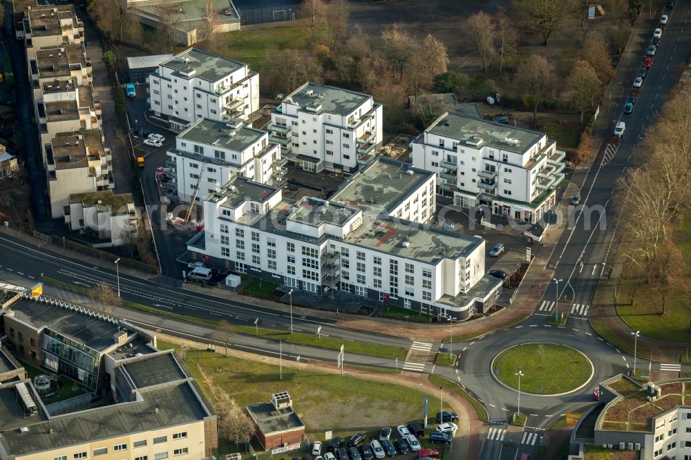 Herne from above - Construction site of the new buildings of the retirement home - retirement Seniorcampus Herne on Forellstrasse in Herne in the state North Rhine-Westphalia, Germany