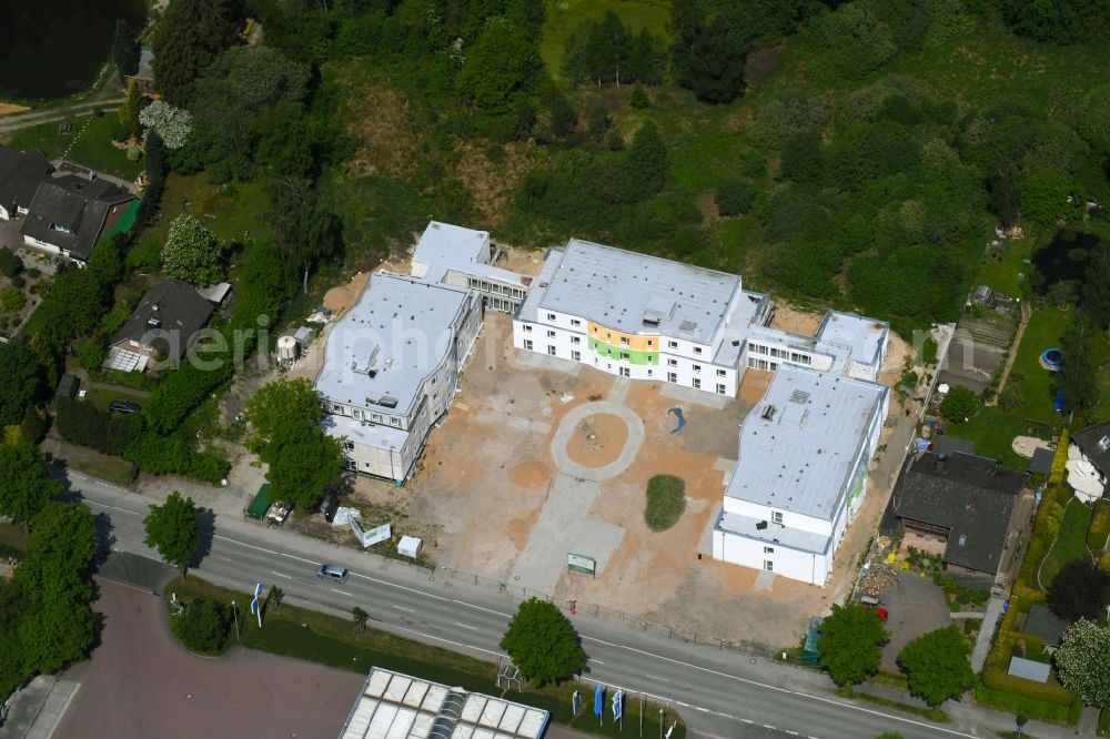 Bark from above - Construction site of the new buildings of the retirement home - retirement Seniorenlandhaus on Segeberger Forst on Bockhorner Landstrasse in Bark in the state Schleswig-Holstein, Germany