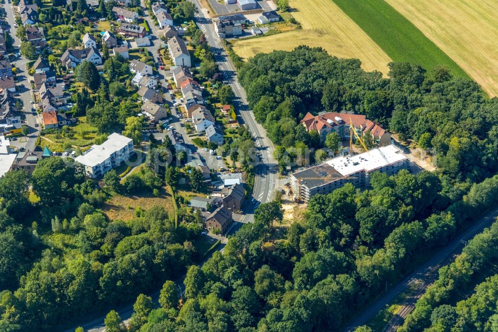 Aerial image Witten - Construction site of the new buildings of the retirement home - retirement on Wengernstrasse in the district Bommern in Witten in the state North Rhine-Westphalia, Germany