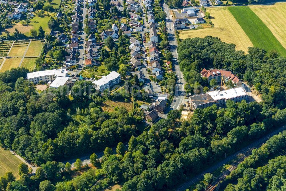 Aerial photograph Witten - Construction site of the new buildings of the retirement home - retirement on Wengernstrasse in the district Bommern in Witten in the state North Rhine-Westphalia, Germany