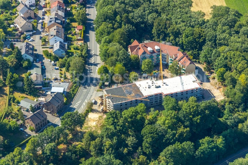 Witten from above - Construction site of the new buildings of the retirement home - retirement on Wengernstrasse in the district Bommern in Witten in the state North Rhine-Westphalia, Germany