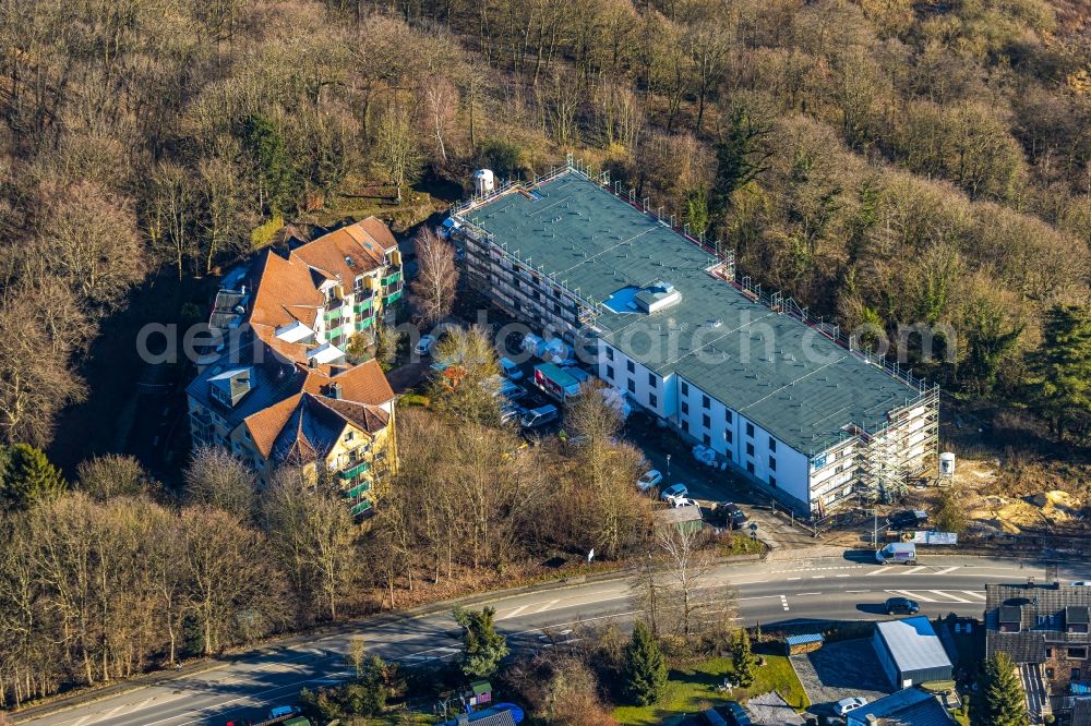 Aerial image Witten - Construction site of the new buildings of the retirement home - retirement on Wengernstrasse in the district Bommern in Witten in the state North Rhine-Westphalia, Germany