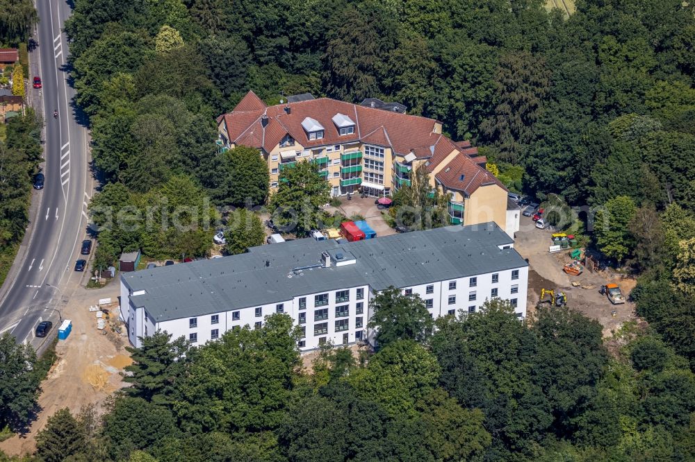 Aerial image Witten - Construction site of the new buildings of the retirement home - retirement on Wengernstrasse in the district Bommern in Witten in the state North Rhine-Westphalia, Germany