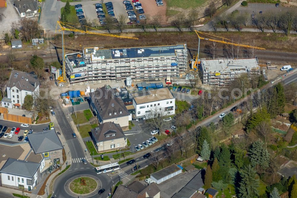 Witten from above - Construction site of the new buildings of the retirement home - retirement on Wittener Strasse in the district Herbede in Witten in the state North Rhine-Westphalia