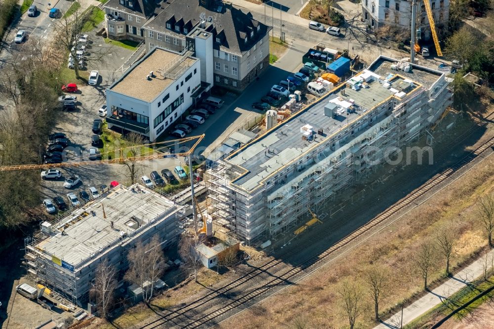 Aerial image Witten - Construction site of the new buildings of the retirement home - retirement on Wittener Strasse in the district Herbede in Witten in the state North Rhine-Westphalia