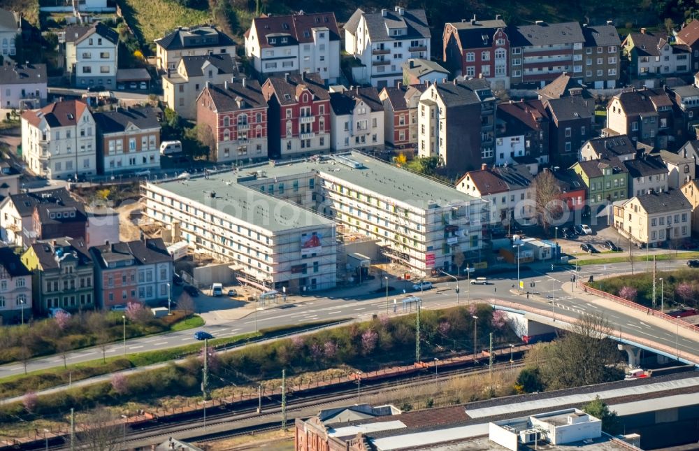 Hohenlimburg from above - Construction site of the new buildings of the retirement home - retirement a??Wohlbehagen unter dem Schlossberga?? of FFB-Projektentwicklung GmbH und Beteiligung der Ambrock GmbH in Hohenlimburg in the state North Rhine-Westphalia