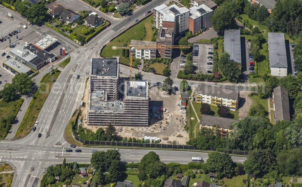 Flensburg from above - Building site the new building building of the old people's home - senior citizen's residential arrangement in Flensburg in the federal state Schleswig - Holstein, Germany