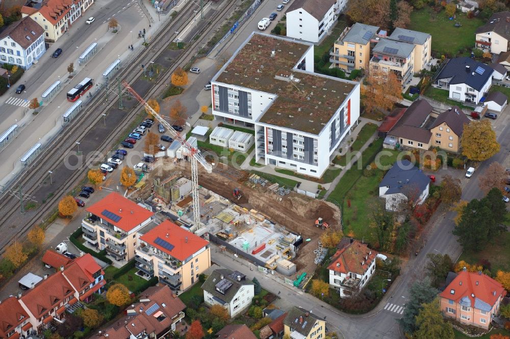 Aerial photograph Schopfheim - Construction site of the new buildings of the ESW, Evangelisches Sozialwerk Wiesental at the nursing home Georg-Reinhardt-Haus in Schopfheim in the state Baden-Wurttemberg, Germany