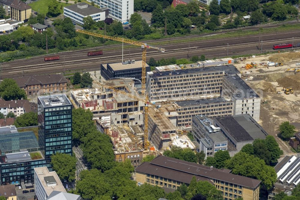 Bochum from above - Construction of the new building of the Justice Center Bochum in the state North Rhine-Westphalia