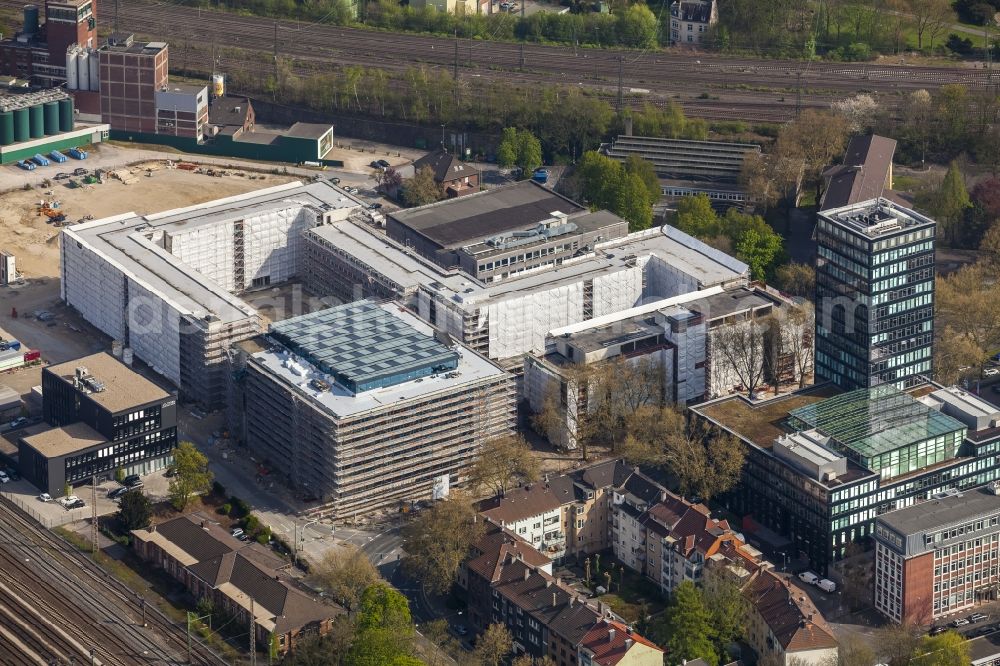 Aerial photograph Bochum - Construction of the new building of the Justice Center Bochum in the state North Rhine-Westphalia