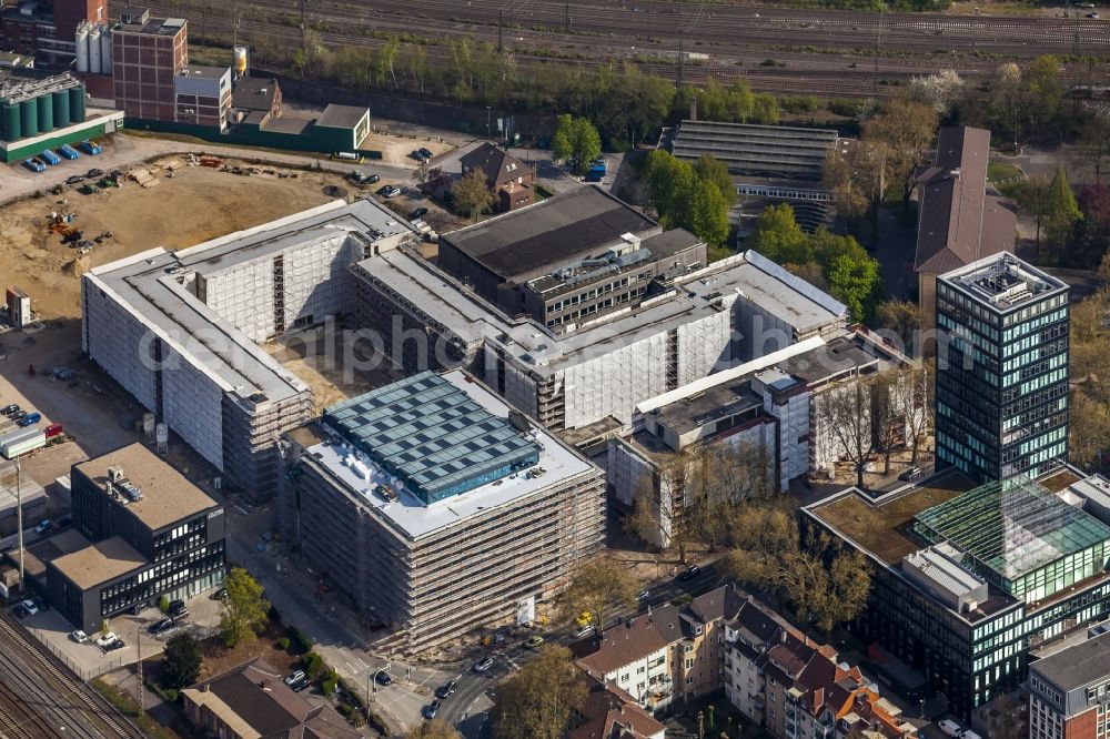 Aerial image Bochum - Construction of the new building of the Justice Center Bochum in the state North Rhine-Westphalia