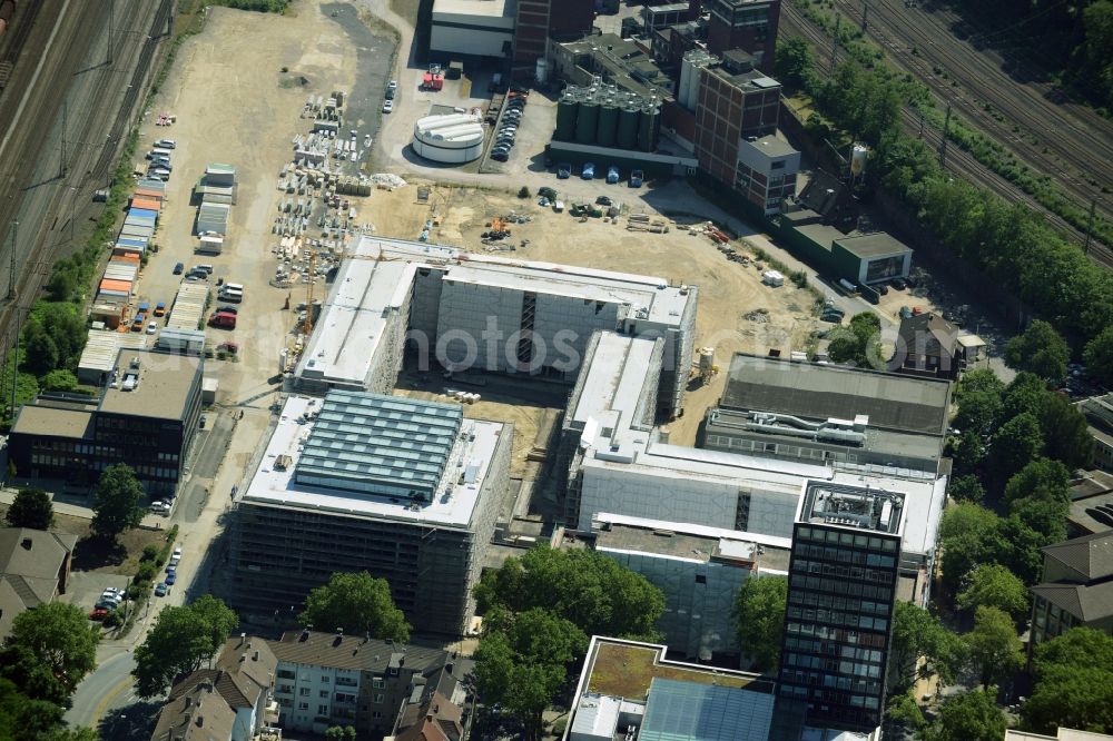 Aerial photograph Bochum - Construction of the new building of the Justice Center Bochum in the state North Rhine-Westphalia