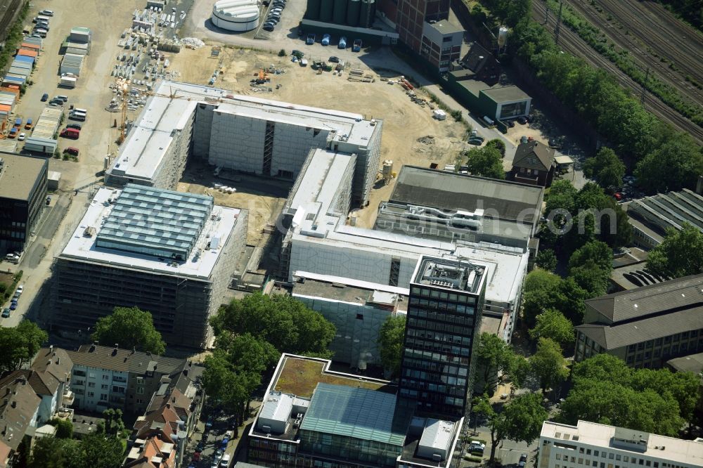 Bochum from above - Construction of the new building of the Justice Center Bochum in the state North Rhine-Westphalia