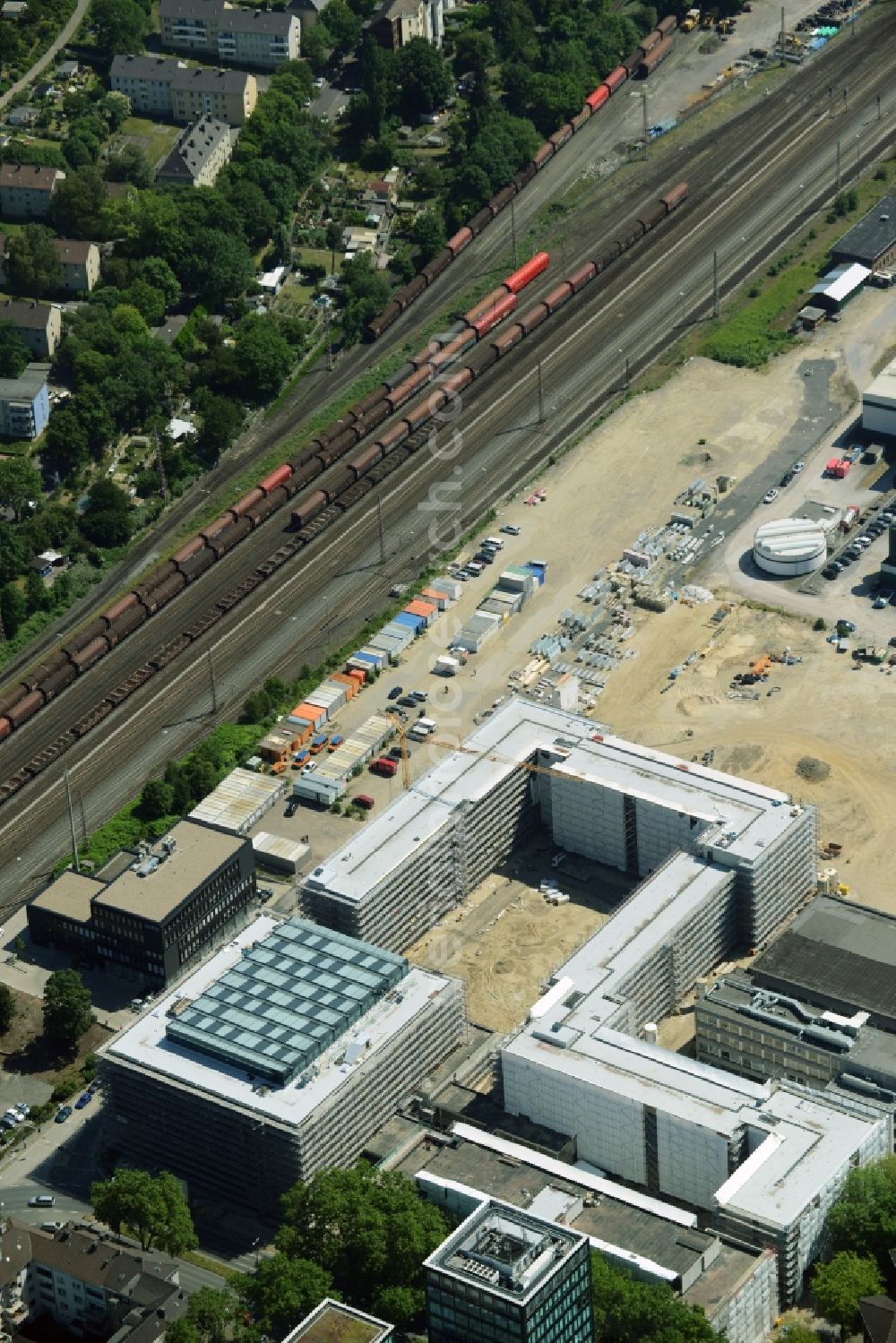 Aerial image Bochum - Construction of the new building of the Justice Center Bochum in the state North Rhine-Westphalia