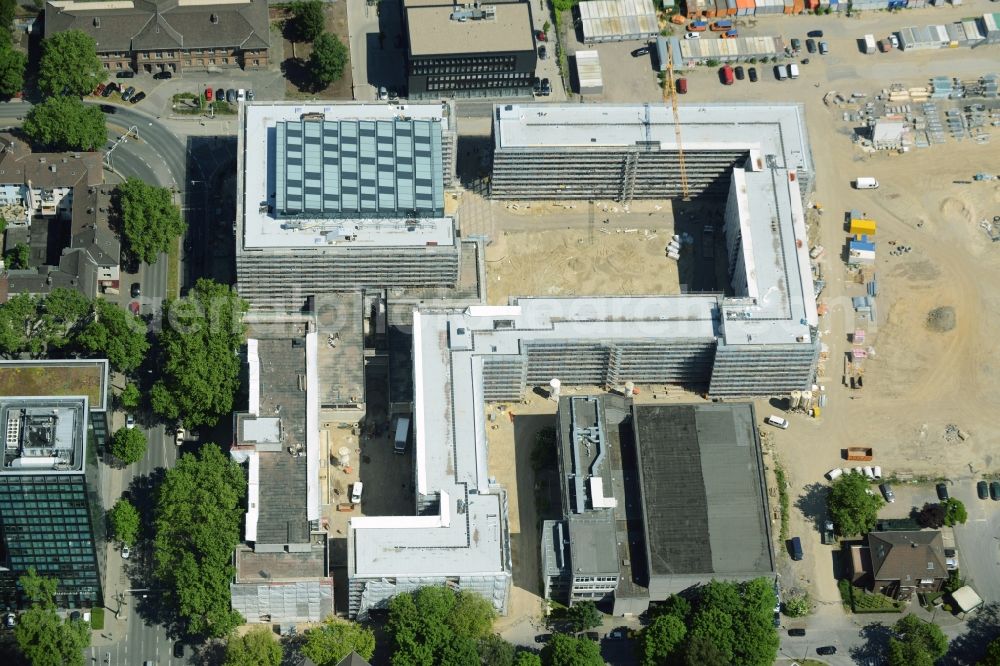 Aerial photograph Bochum - Construction of the new building of the Justice Center Bochum in the state North Rhine-Westphalia