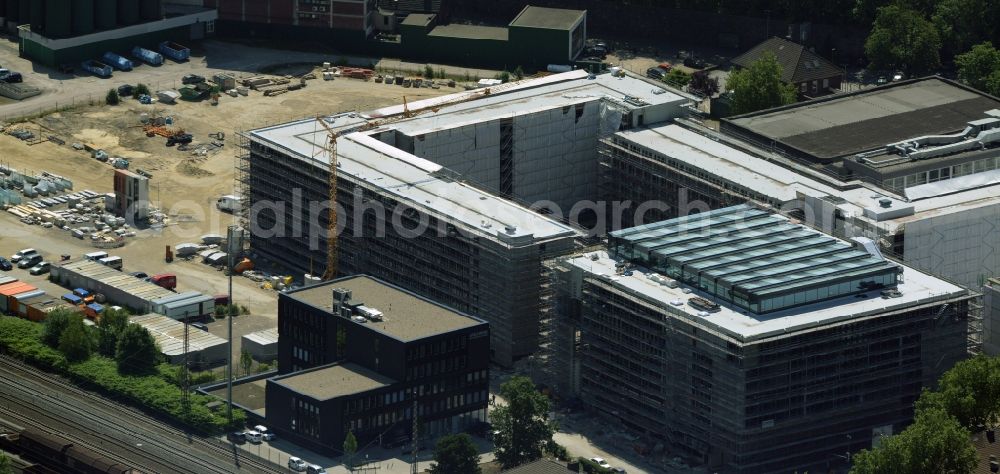 Aerial photograph Bochum - Construction of the new building of the Justice Center Bochum in the state North Rhine-Westphalia