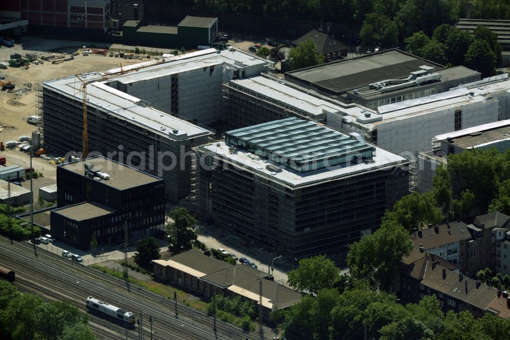 Bochum from above - Construction of the new building of the Justice Center Bochum in the state North Rhine-Westphalia