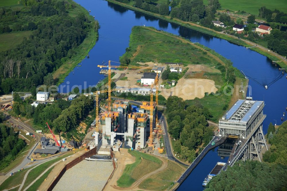 Niederfinow from the bird's eye view: The new building of the boat lift Niederfinow