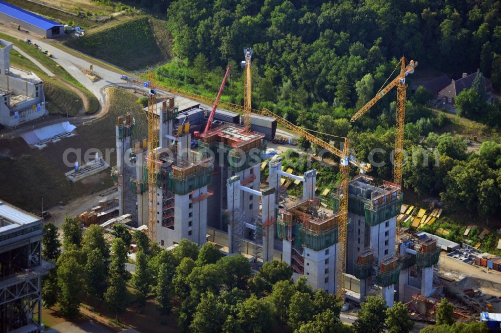 Niederfinow from the bird's eye view: The new building of the boat lift Niederfinow