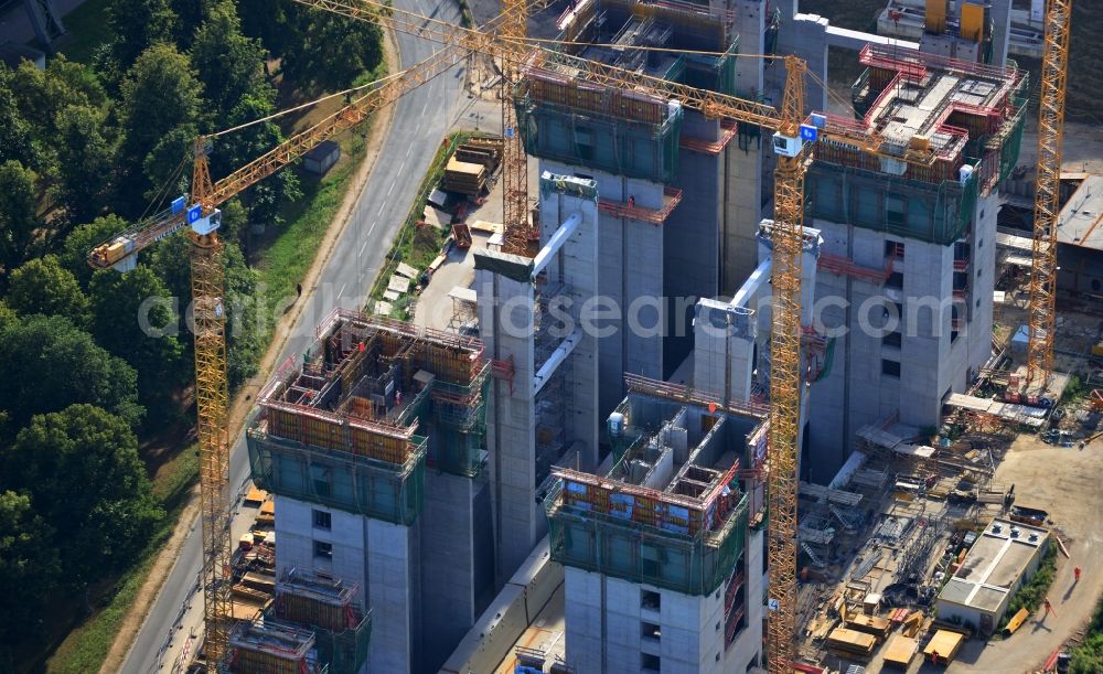 Niederfinow from the bird's eye view: The new building of the boat lift Niederfinow