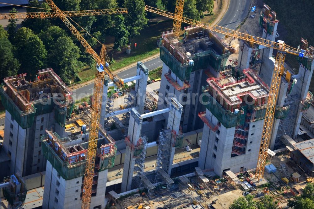 Aerial photograph Niederfinow - The new building of the boat lift Niederfinow