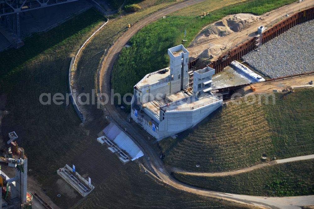 Niederfinow from above - The new building of the boat lift Niederfinow