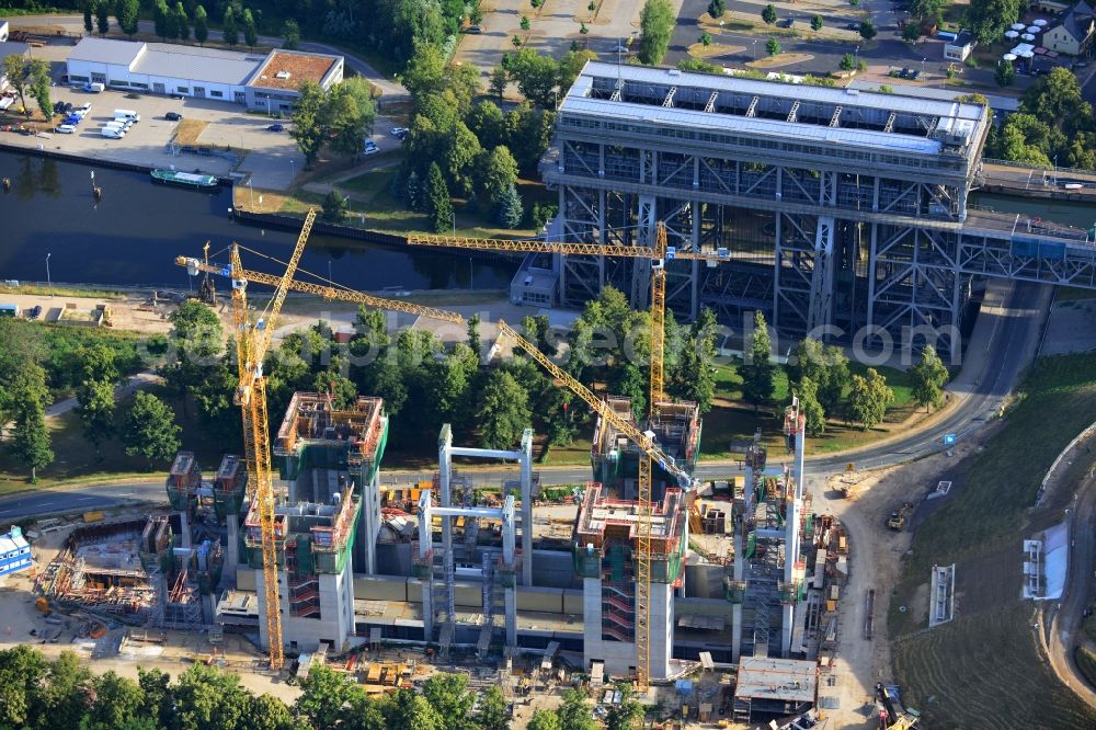 Niederfinow from the bird's eye view: The new building of the boat lift Niederfinow