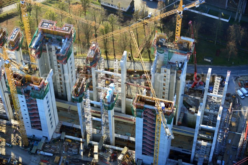 Niederfinow from above - The new building of the boat lift Niederfinow