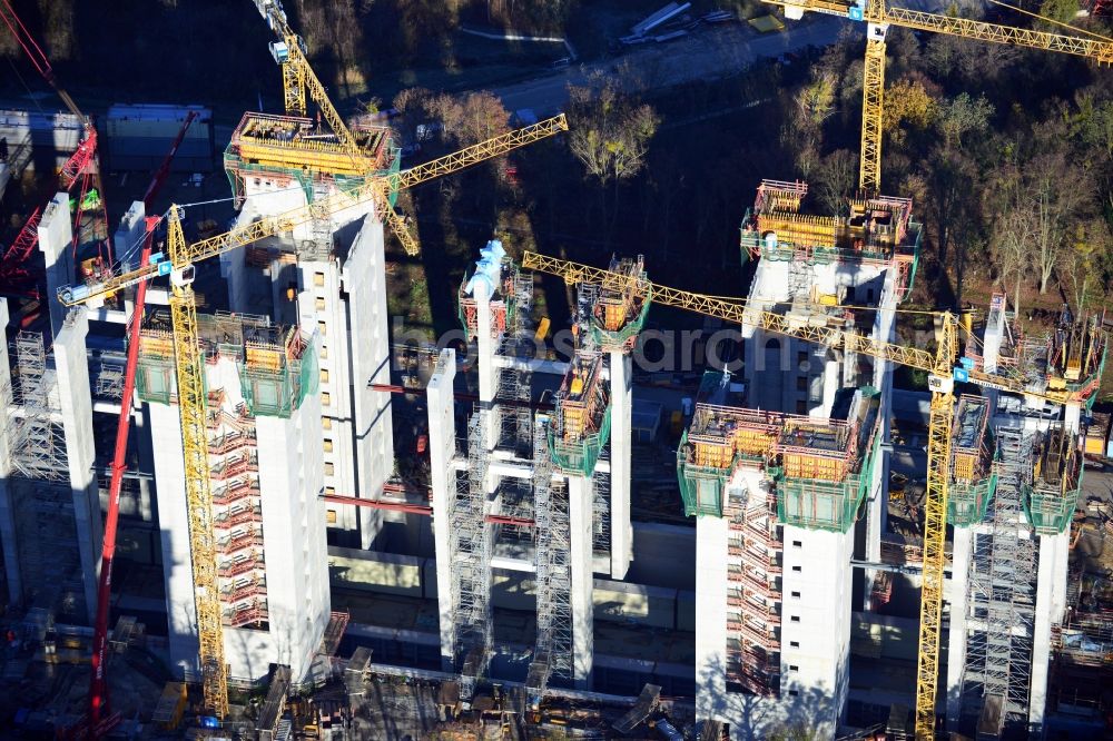 Aerial photograph Niederfinow - The new building of the boat lift Niederfinow