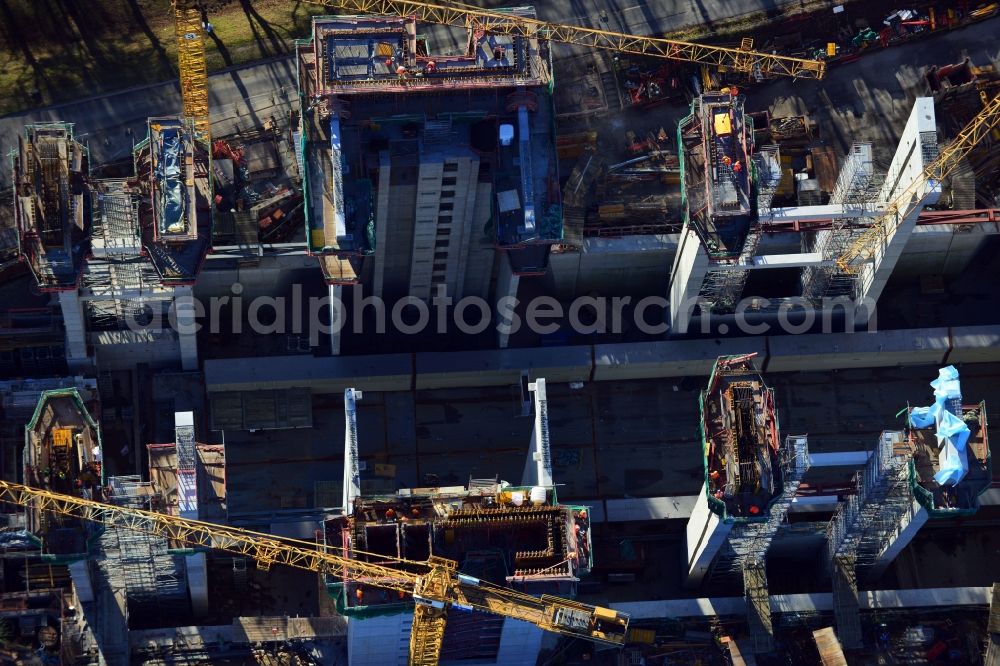 Aerial photograph Niederfinow - The new building of the boat lift Niederfinow