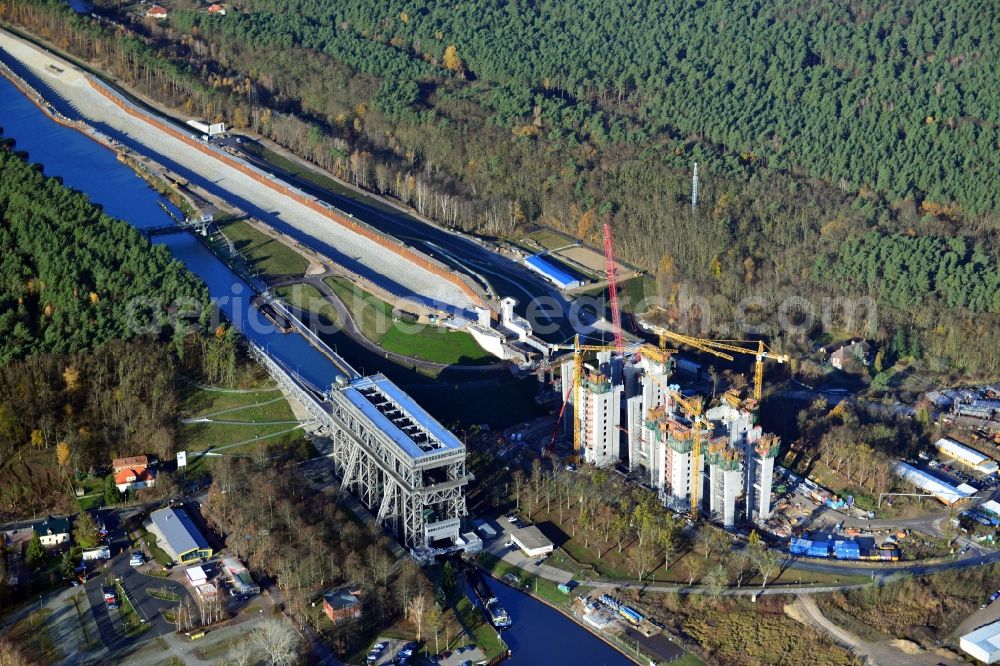 Niederfinow from the bird's eye view: The new building of the boat lift Niederfinow